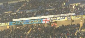 Striscione dei tifosi dell'Inter 